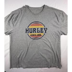 Hurley Shirt Mens 2XL Gray Since 1999 Sunset Logo Graphic Surf Beach Tee